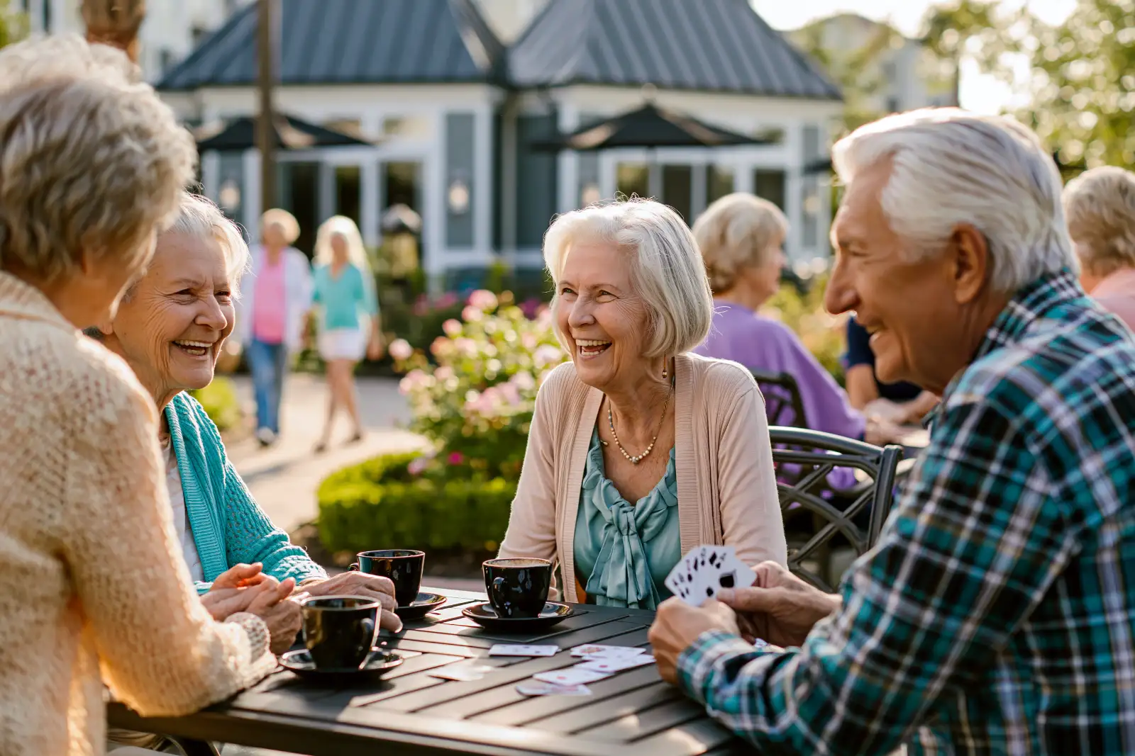 An older adult enjoying independent living, staying connected and supported by Momentra.